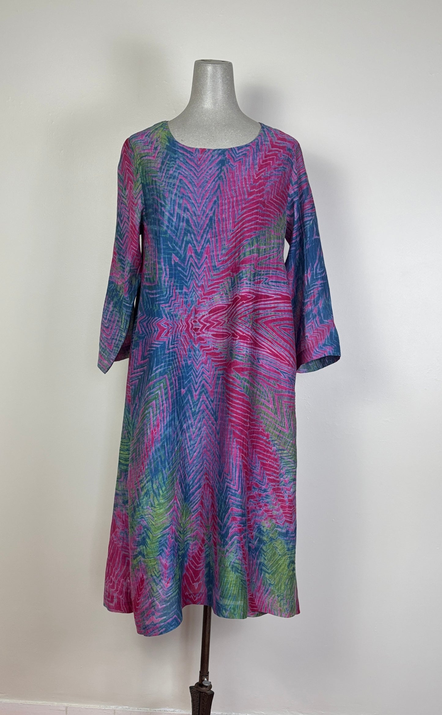 Neeru Kumar  ~  Round Neck Dress - Blue Multi