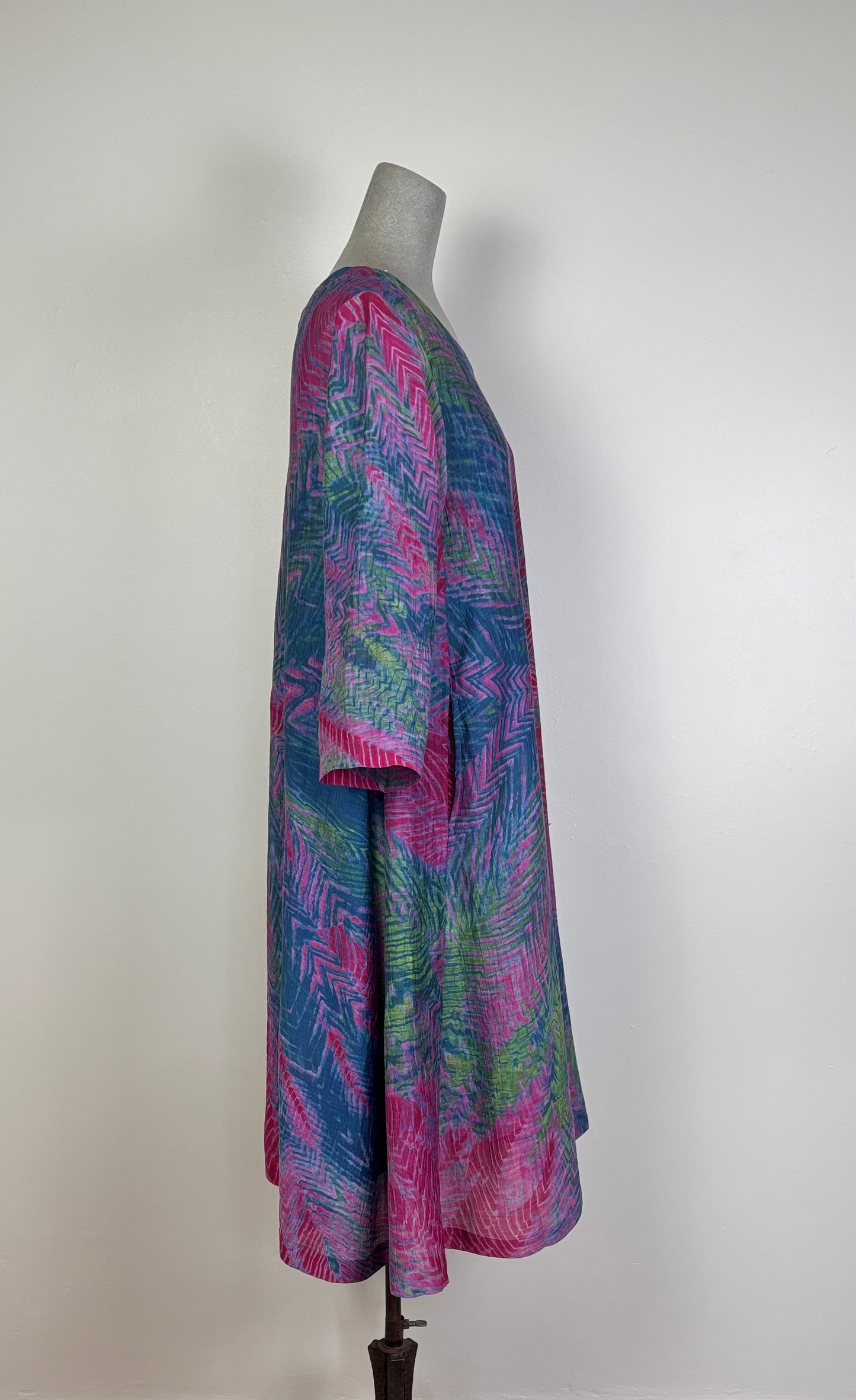 Neeru Kumar  ~  Round Neck Dress - Blue Multi