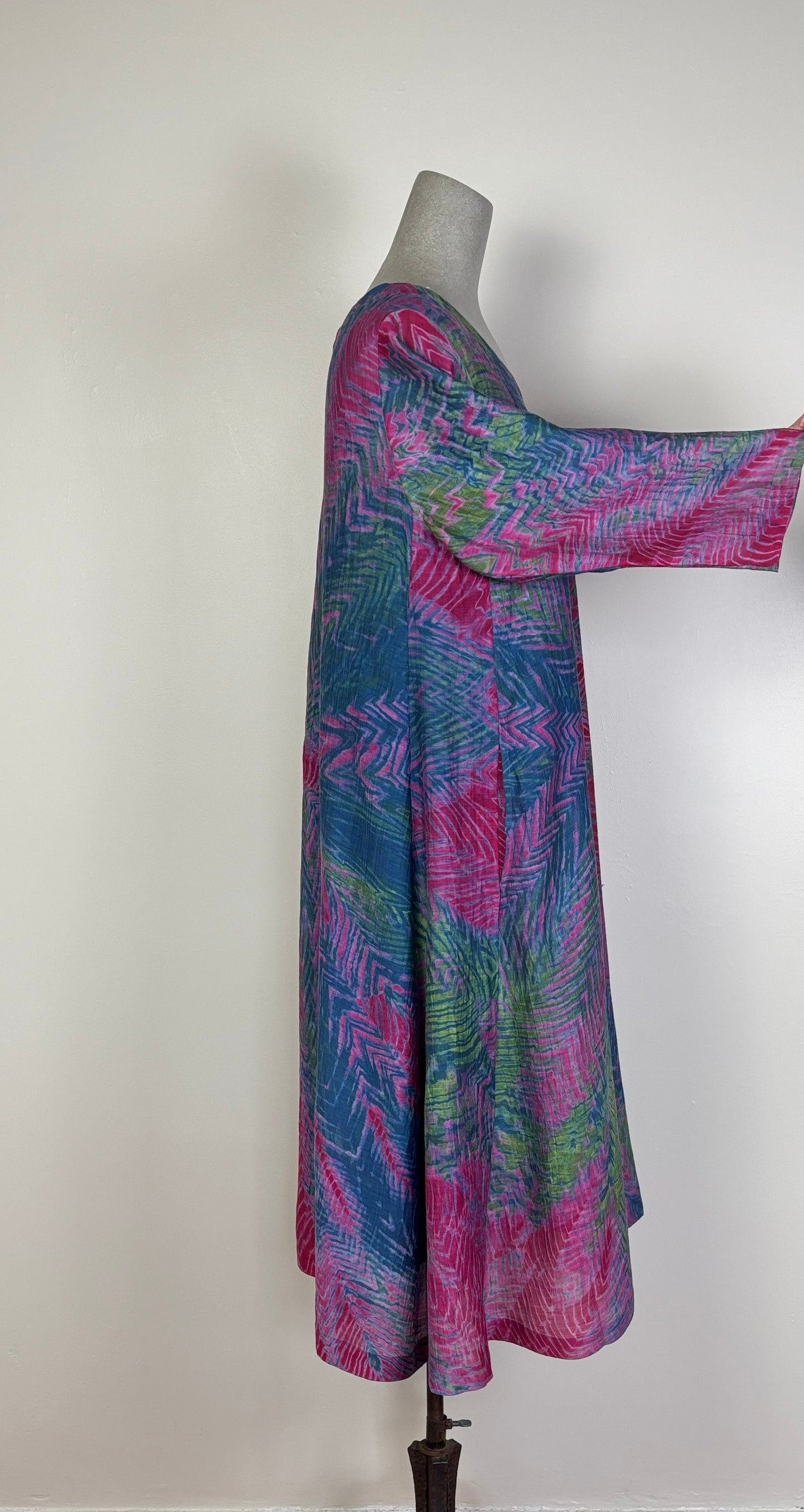 Neeru Kumar  ~  Round Neck Dress - Blue Multi