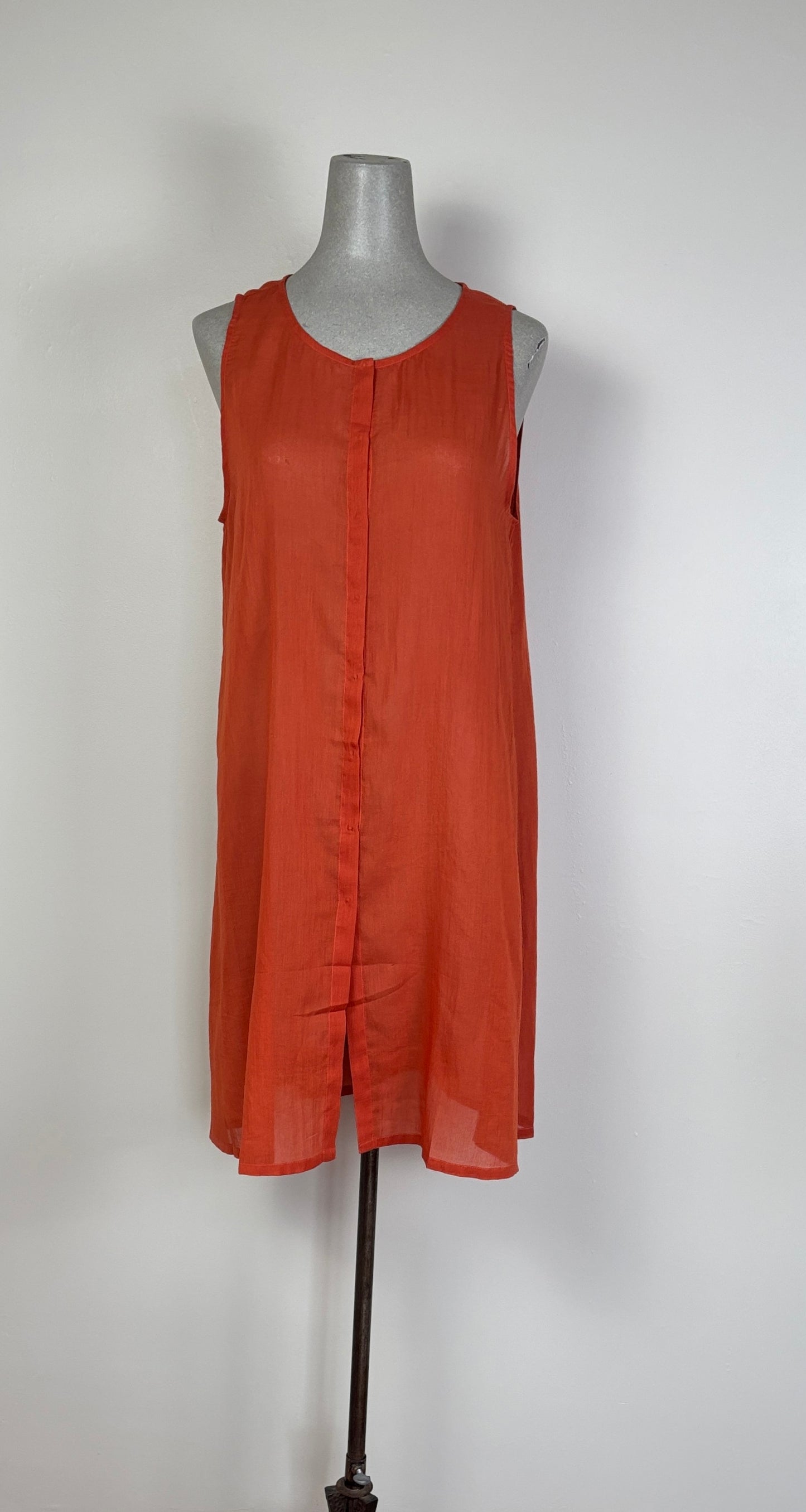 Neeru Kumar ~  Button Front Dress - Red/Orange Multi