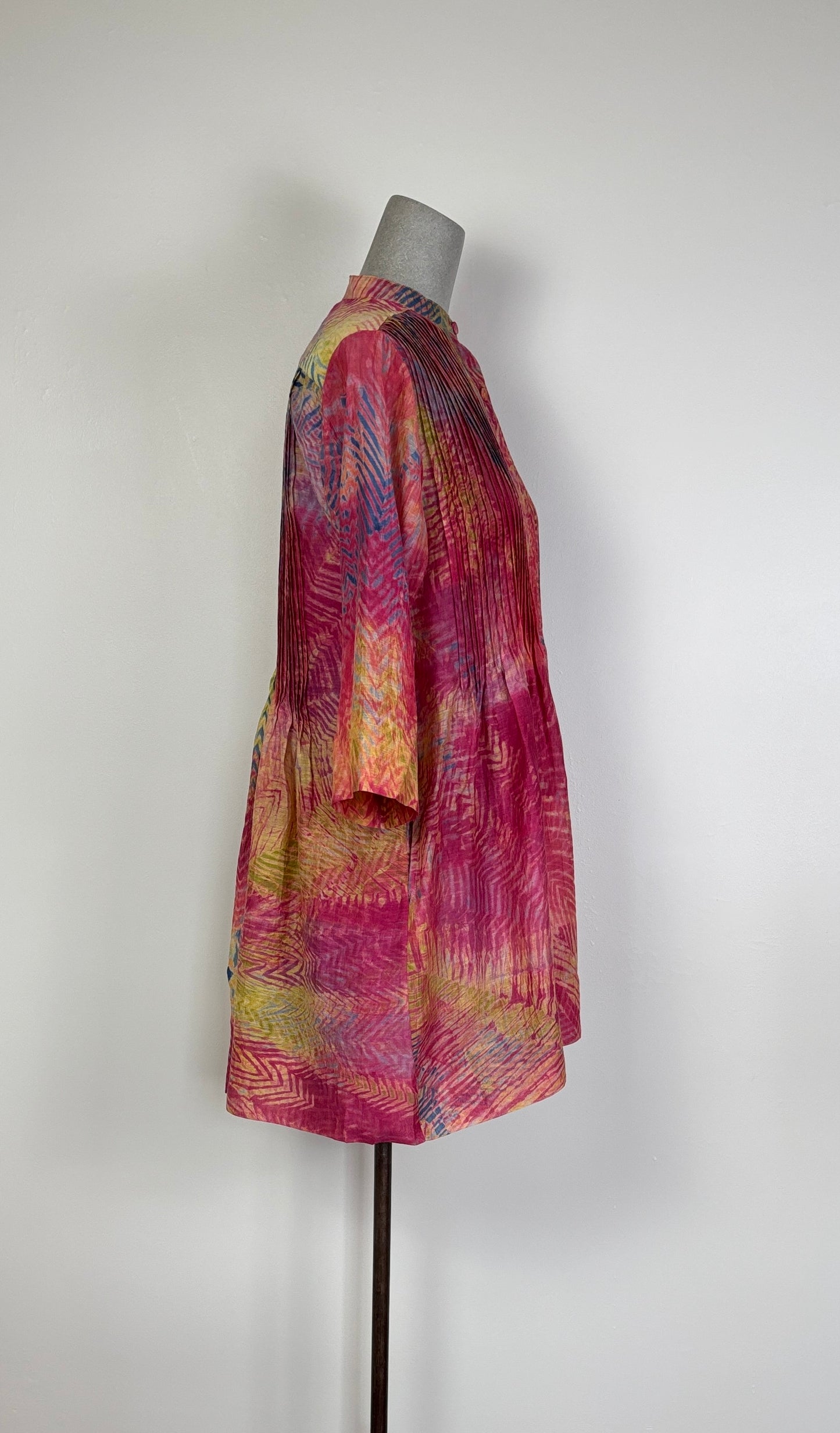 Neeru Kumar  ~  Pleat Front Tunic - Yellow/Pink Multi
