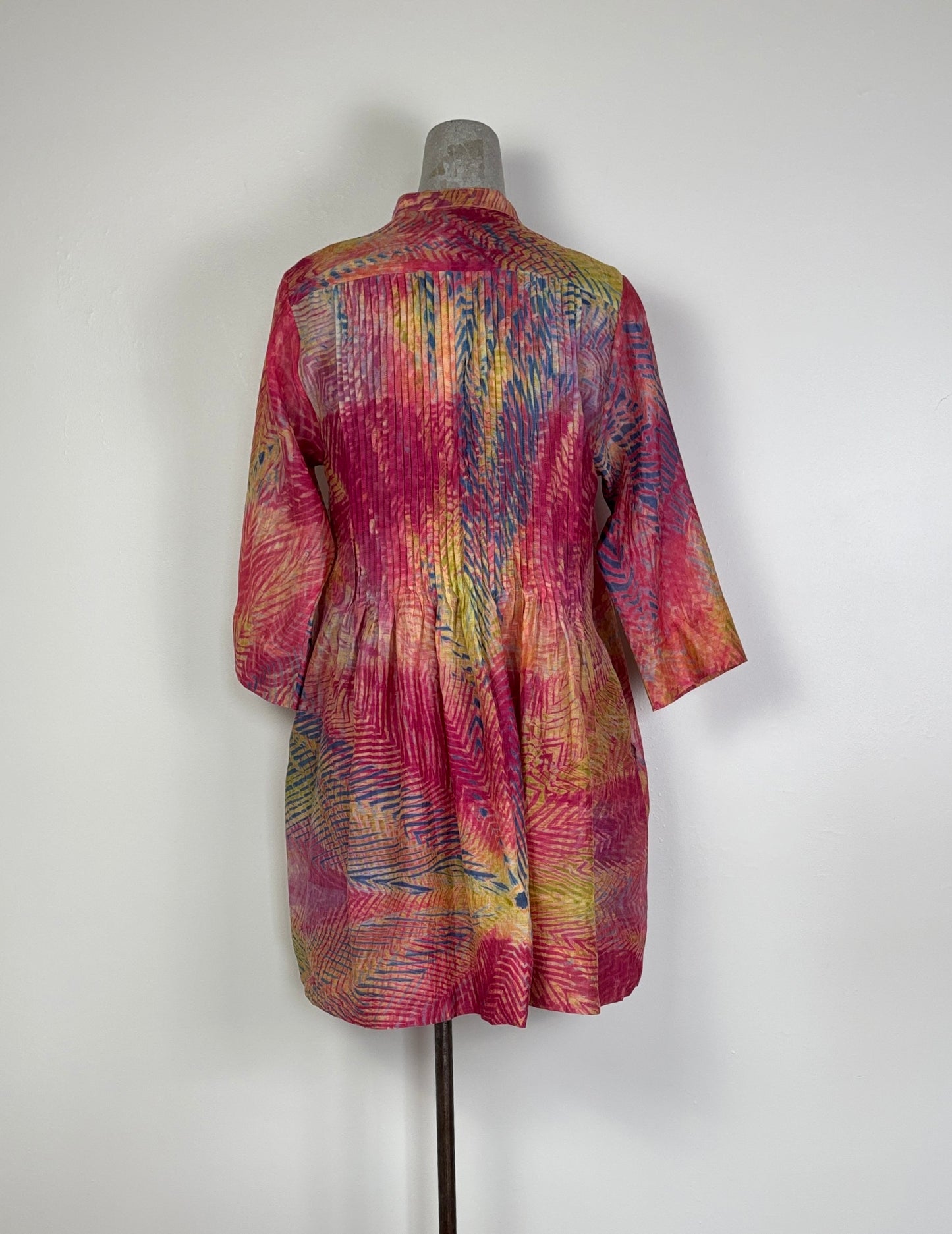 Neeru Kumar  ~  Pleat Front Tunic - Yellow/Pink Multi