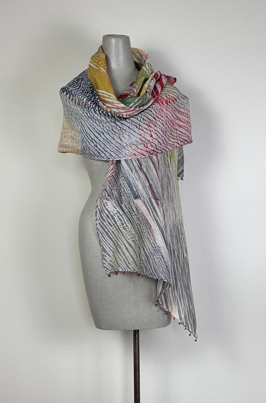 Neeru Kumar  ~  Cotton/Silk Scarf - Multi Color