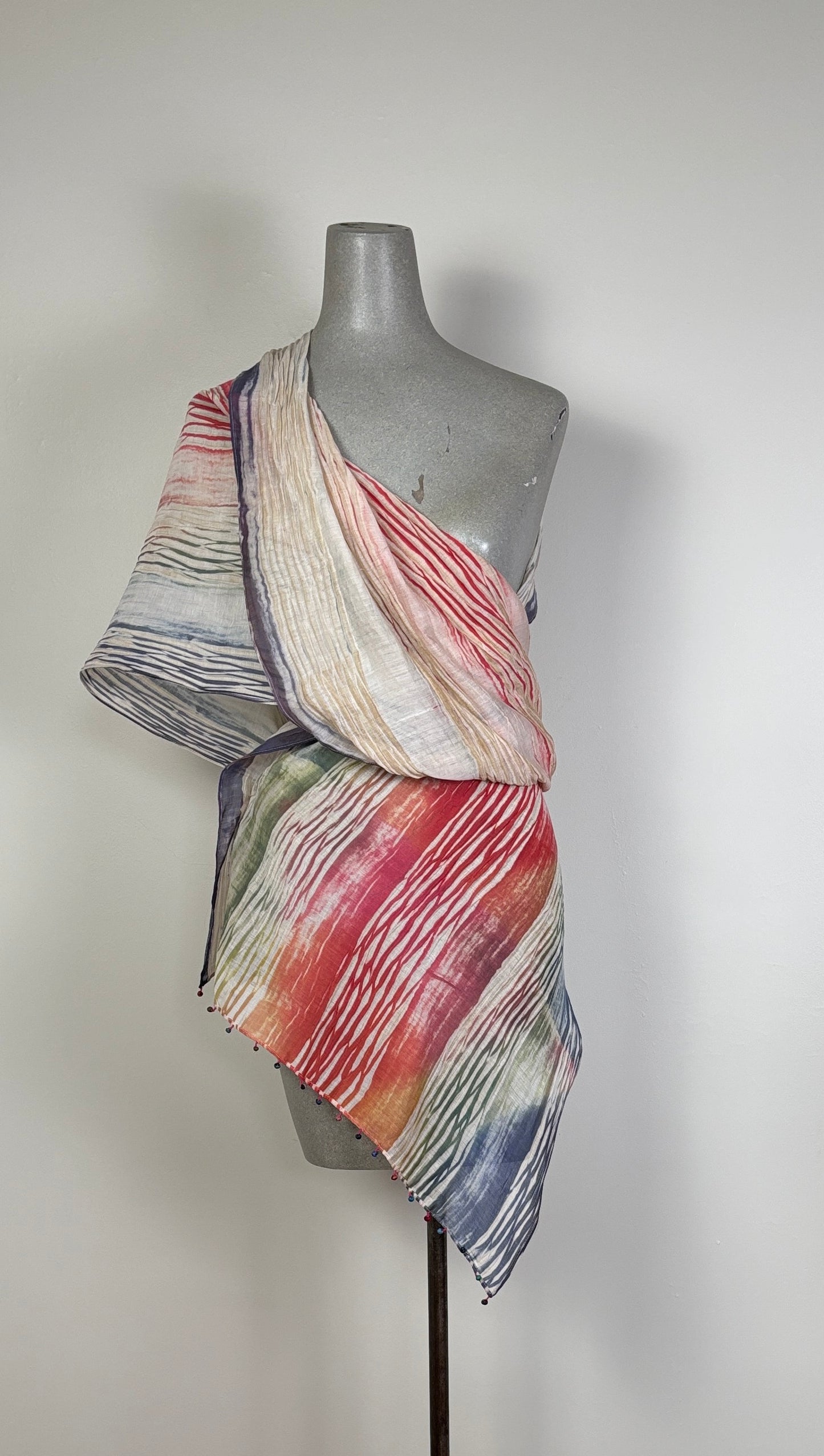 Neeru Kumar  ~  Cotton/Silk Scarf - Multi Color