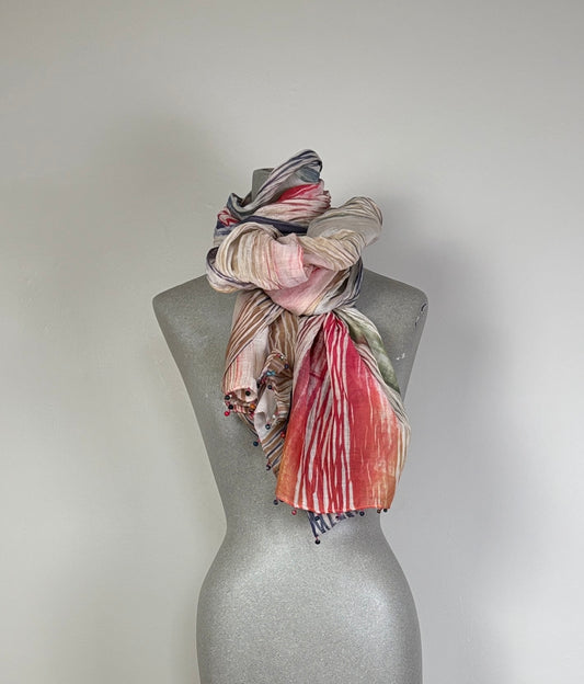 Neeru Kumar  ~  Cotton/Silk Scarf - Multi Color