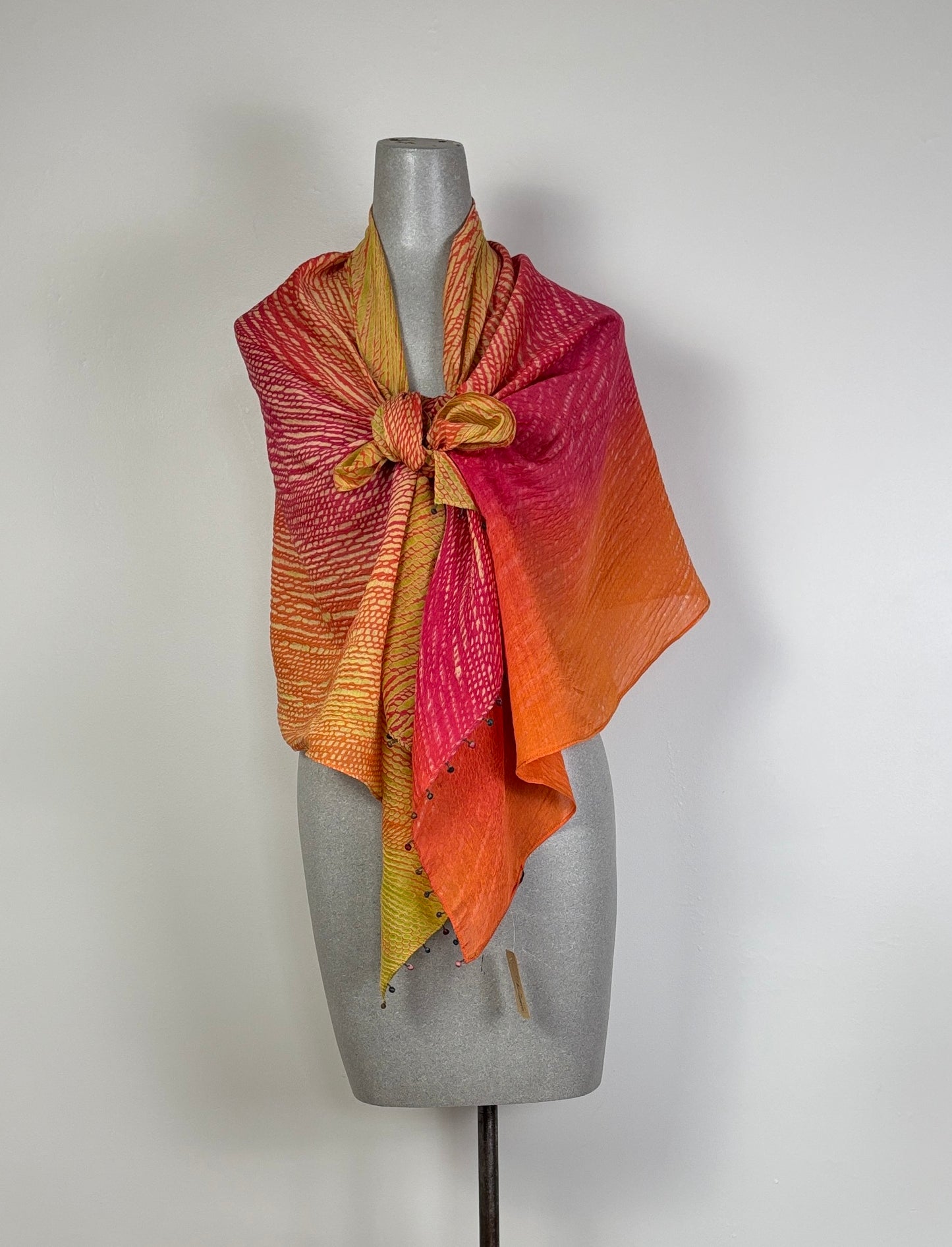Neeru Kumar  ~  Cotton/Silk Scarf - Yellow/Orange