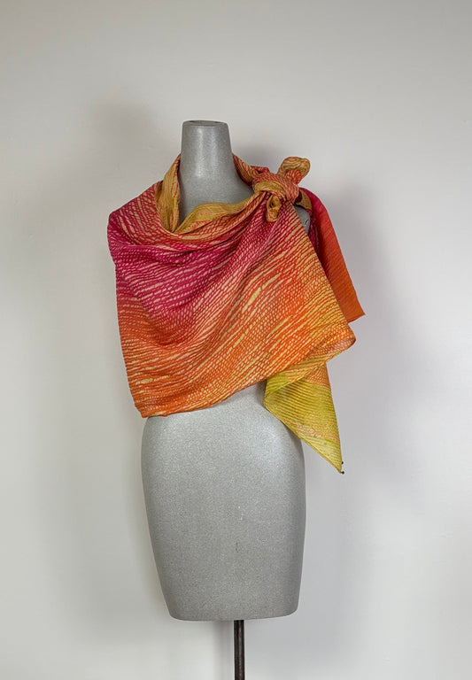 Neeru Kumar  ~  Cotton/Silk Scarf - Yellow/Orange