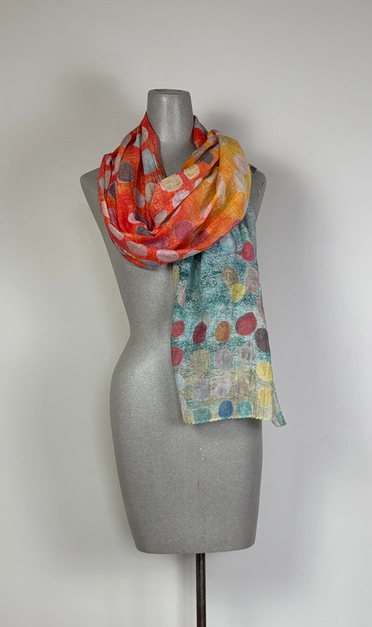 Neeru Kumar  ~  Cotton/Silk Scarf - Multi Color