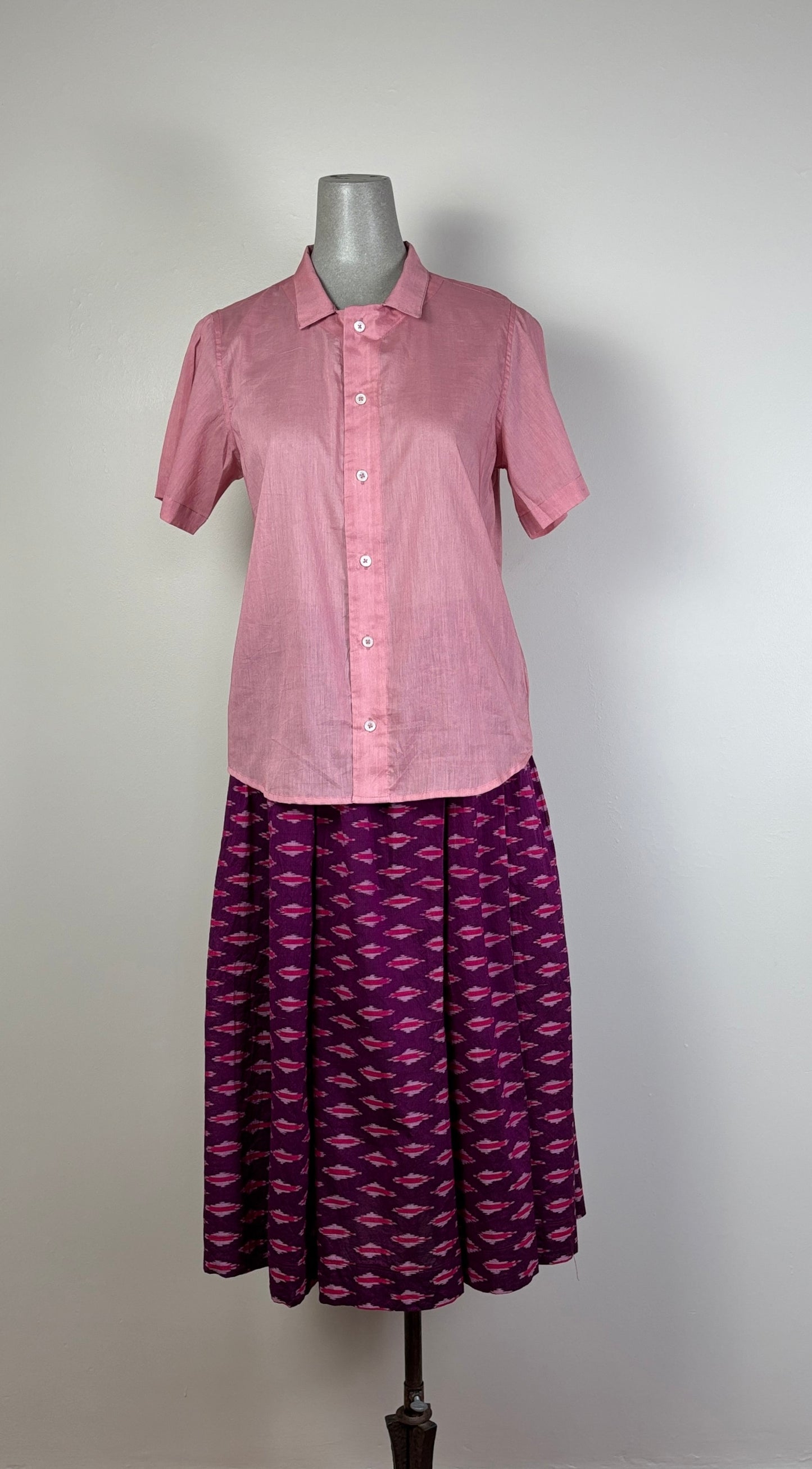 Uqnatu  ~  Pleat Sleeve Blouse - Rose Quartz