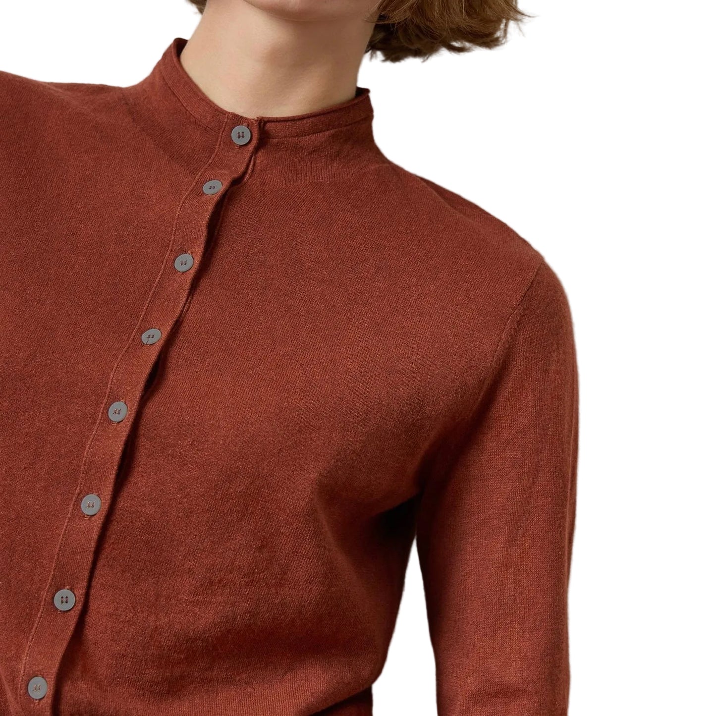 Lilla P. ~  Funnel Neck Cardigan - Maplewood