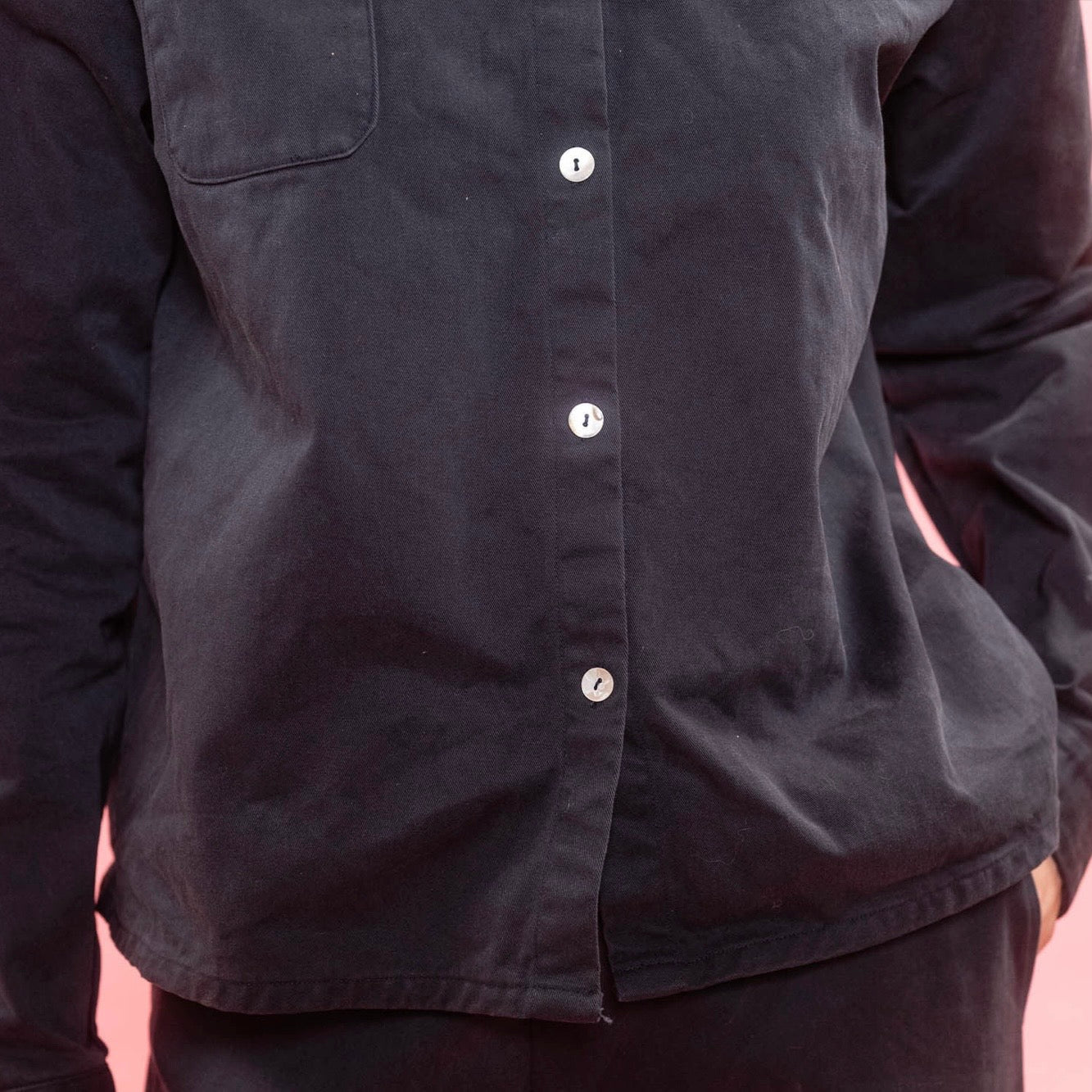 Sula  ~  Pointy Collar Blouse - Dark Navy