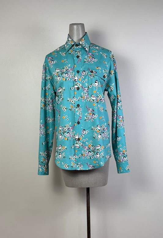 Utility  ~  Long Pocket Work Shirt - Blue Birds