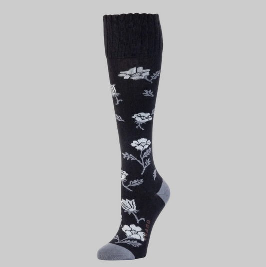 Zkano   ~  Prairie Floral Knee High - Black