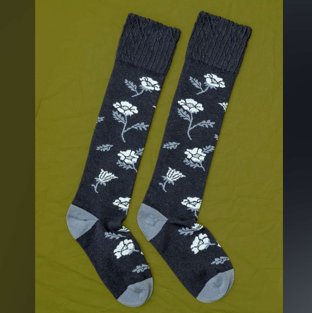 Zkano   ~  Prairie Floral Knee High - Black