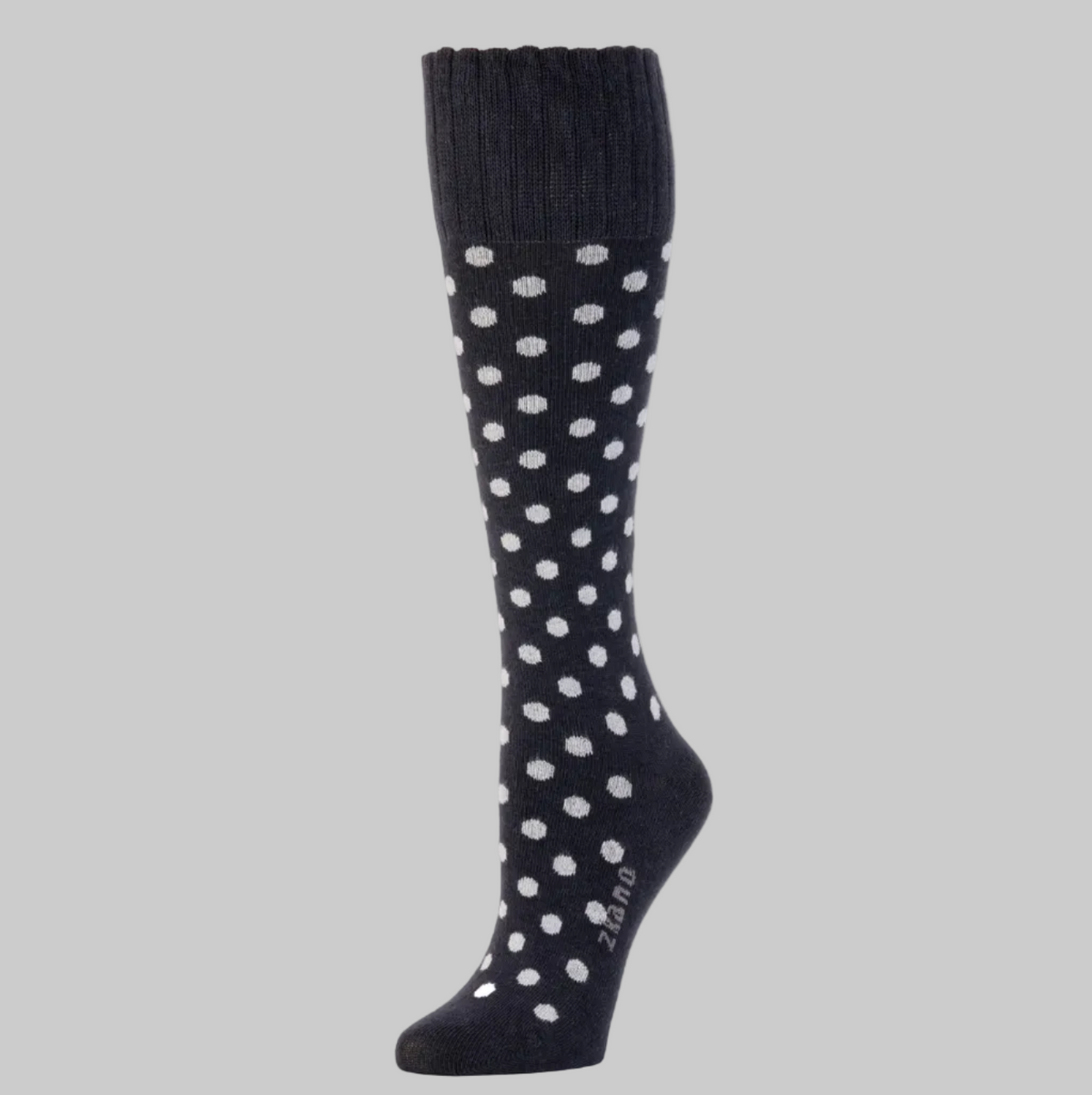 Zkano   ~  Betty Polka Dot Knee High - Black