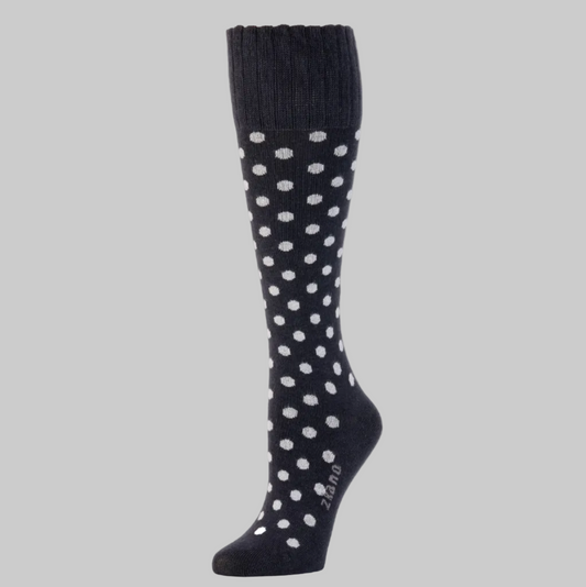 Zkano   ~  Betty Polka Dot Knee High - Black