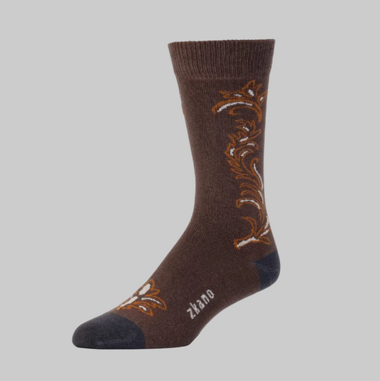 Zkano   ~  Western Embroidery Crew - Mahogany