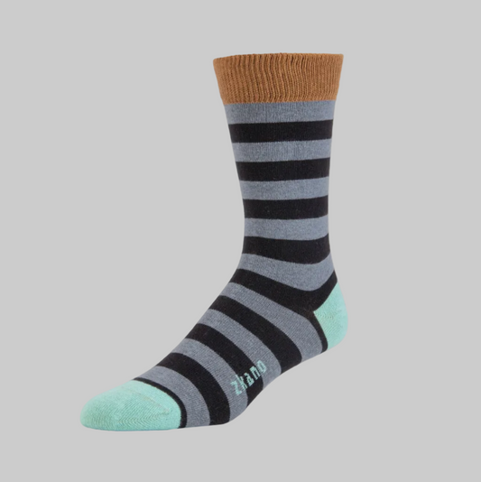 Zkano   ~  Rugby Stripe Crew - Steel