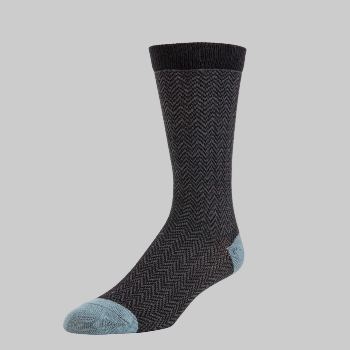 Zkano   ~  Signature Herringbone Crew - Black