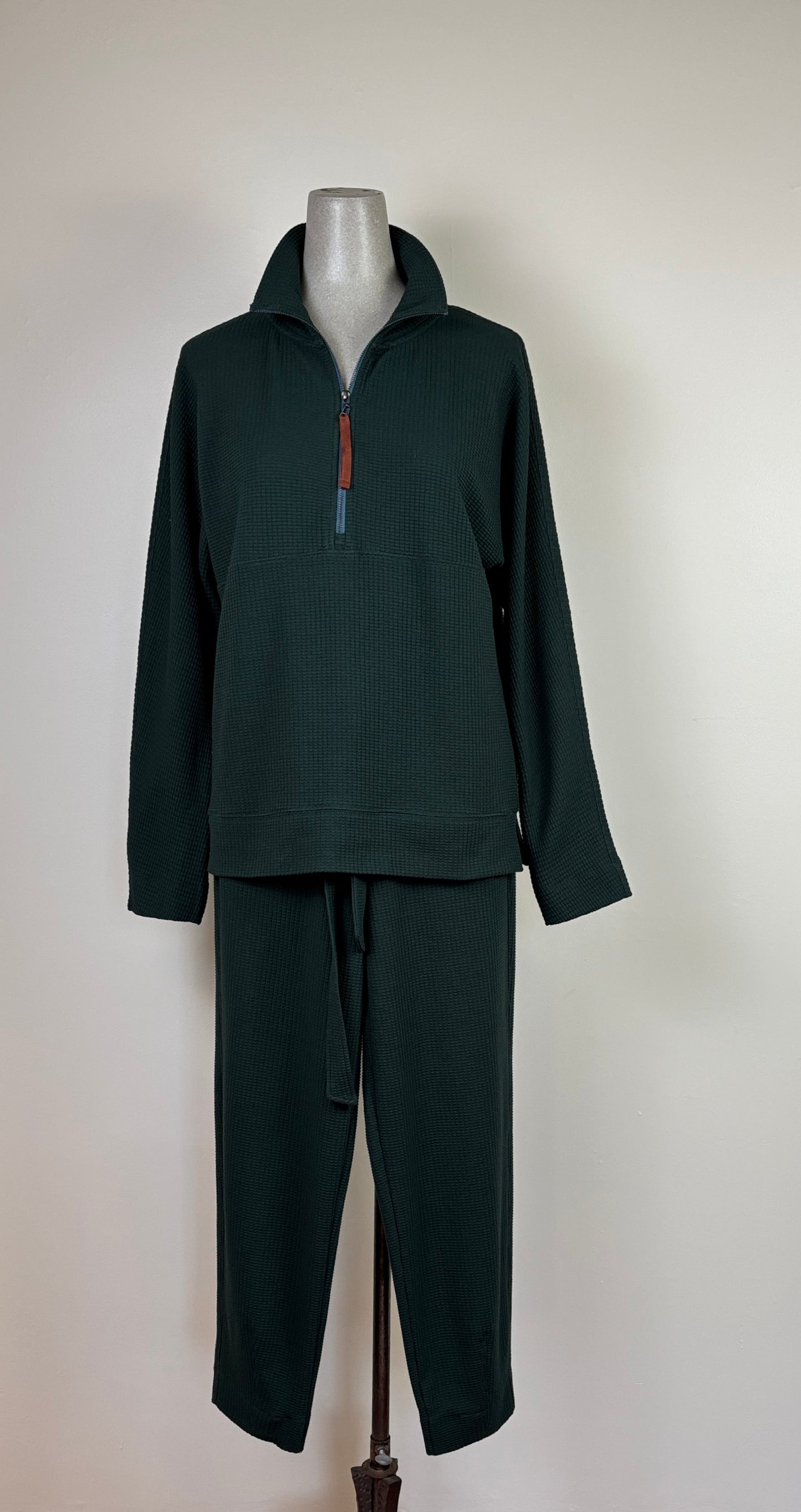 Lilla P. ~. Dolman Oversized Half Zip - Spruce