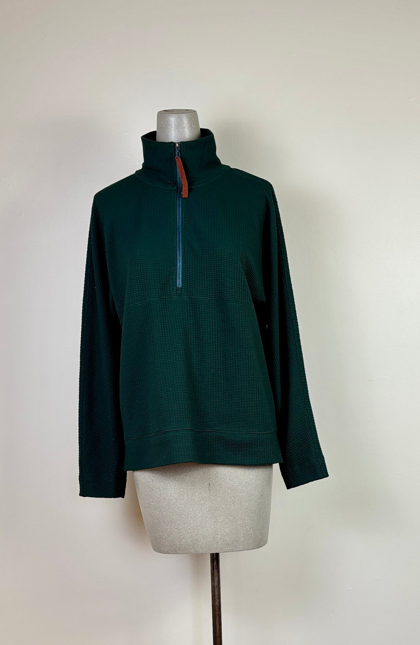 Lilla P. ~. Dolman Oversized Half Zip - Spruce