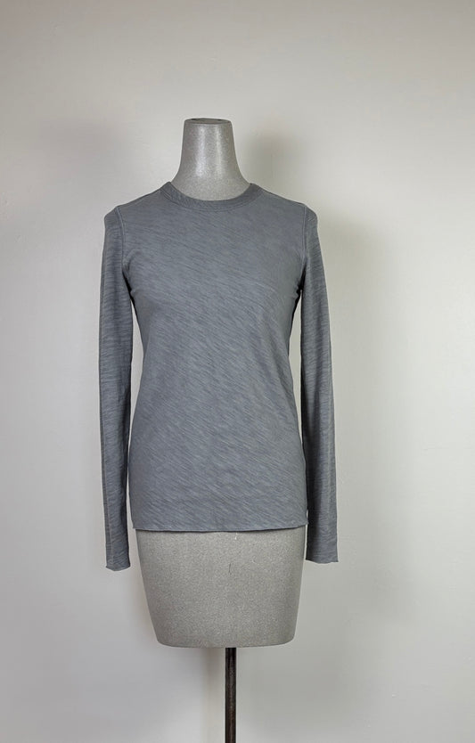 Lilla P. ~  Long Sleeve Bias Cut Crewneck - Gravel
