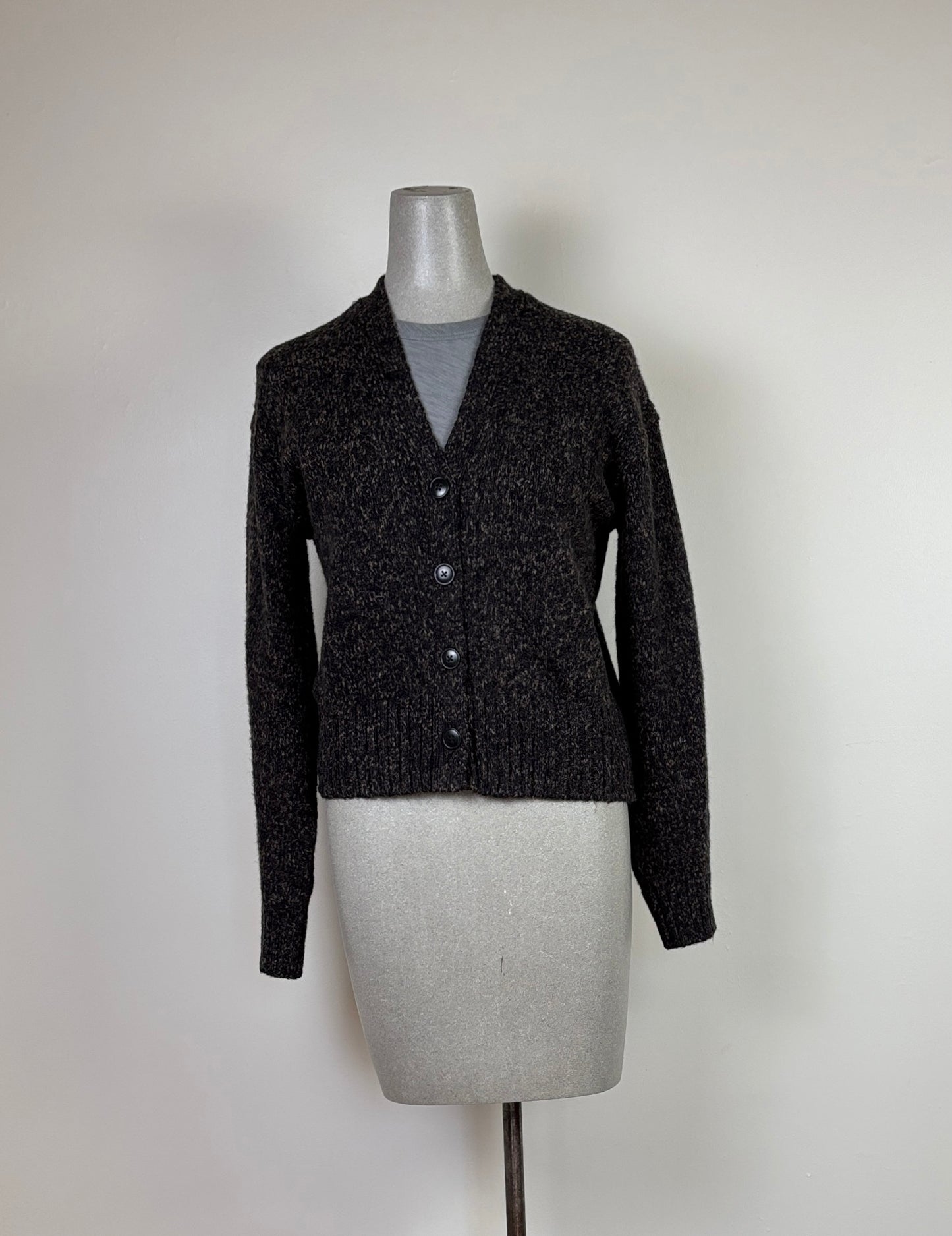 Lilla P. ~  Marled V Cardigan - Black