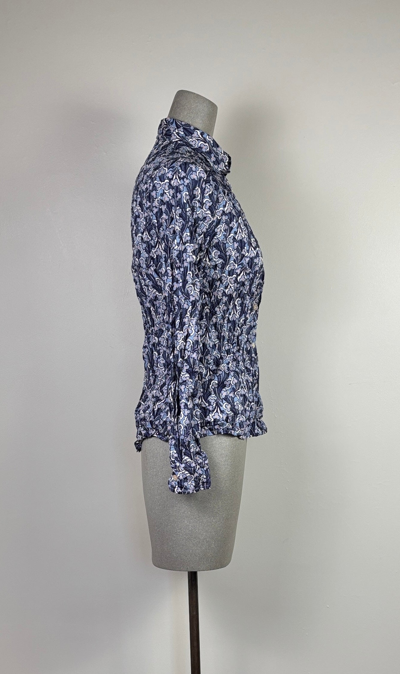 Miki Thumb  ~  Liberty Print Crinkle Shirt - Laith Navy