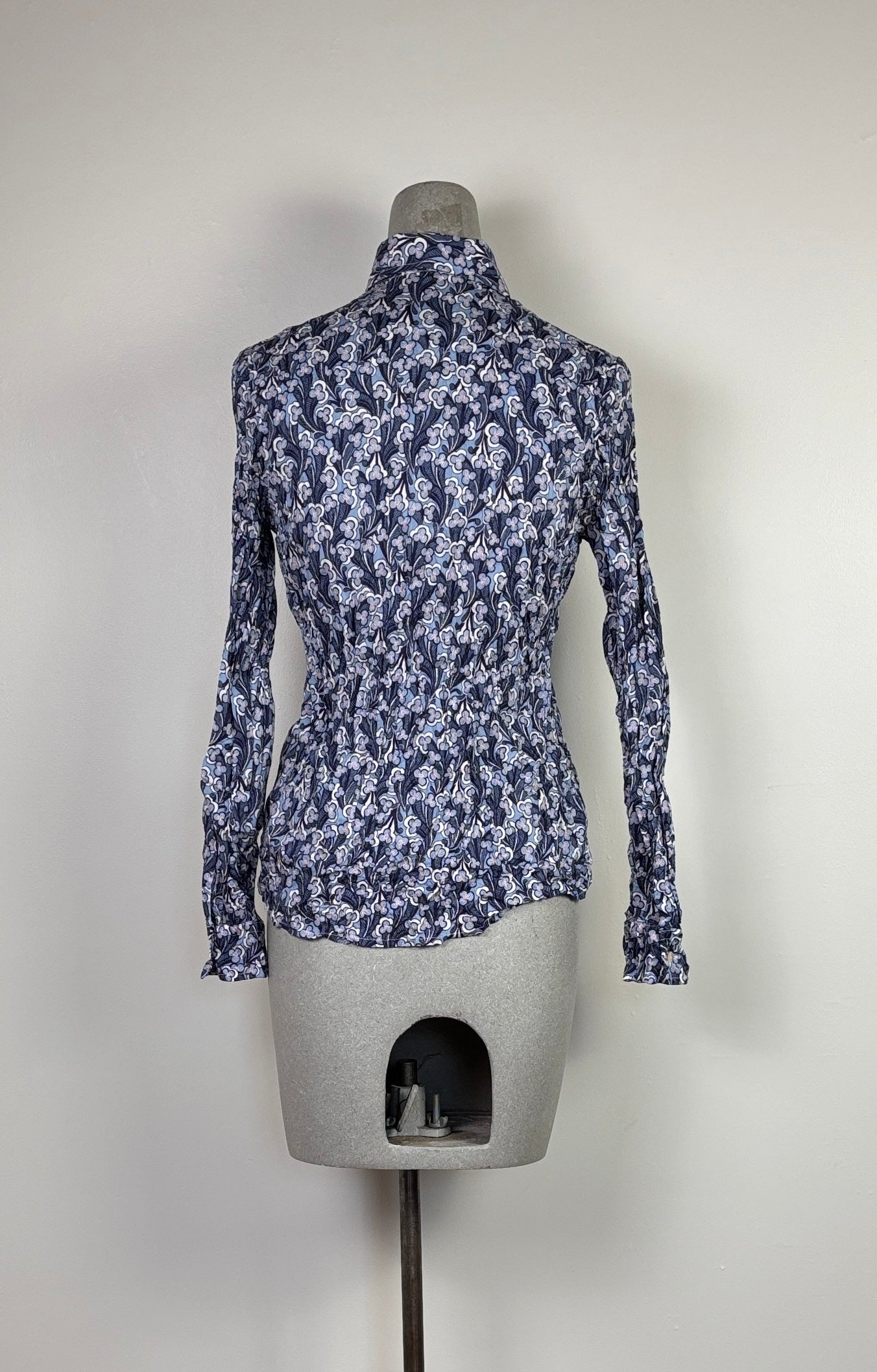 Miki Thumb  ~  Liberty Print Crinkle Shirt - Laith Navy