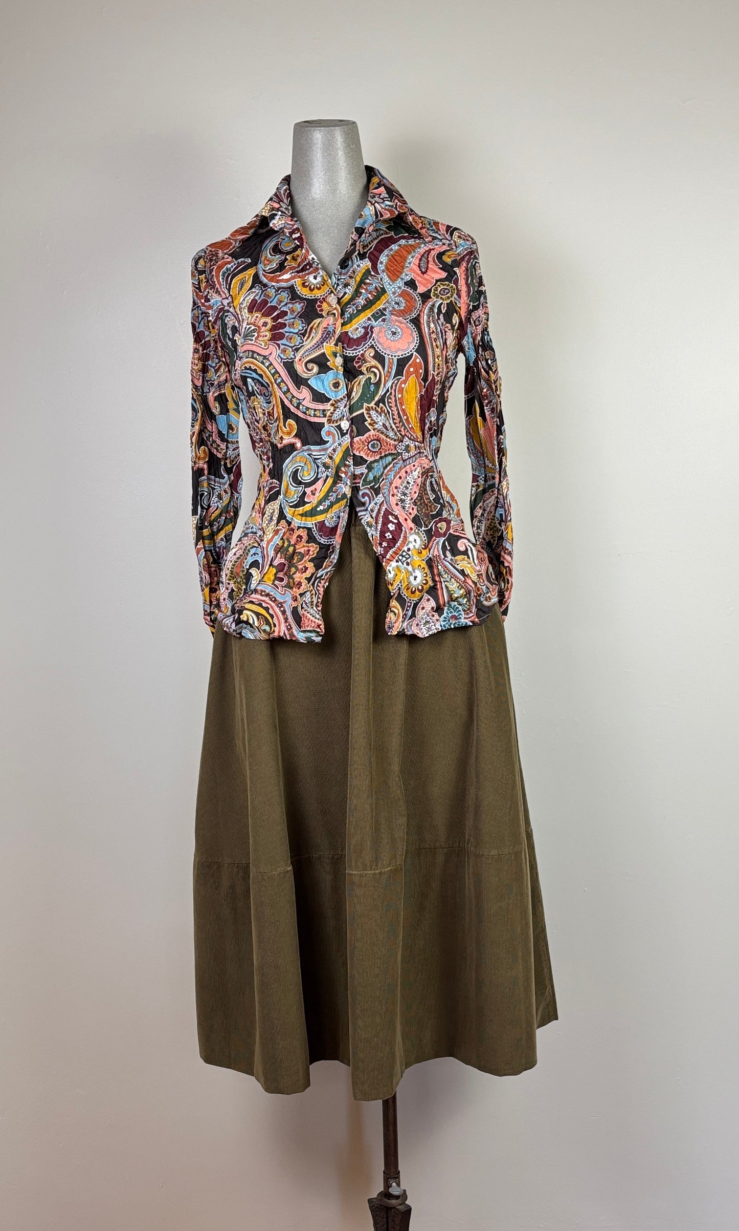 Miki Thumb  ~  Liberty Print Crinkle Shirt - Paisley Persia
