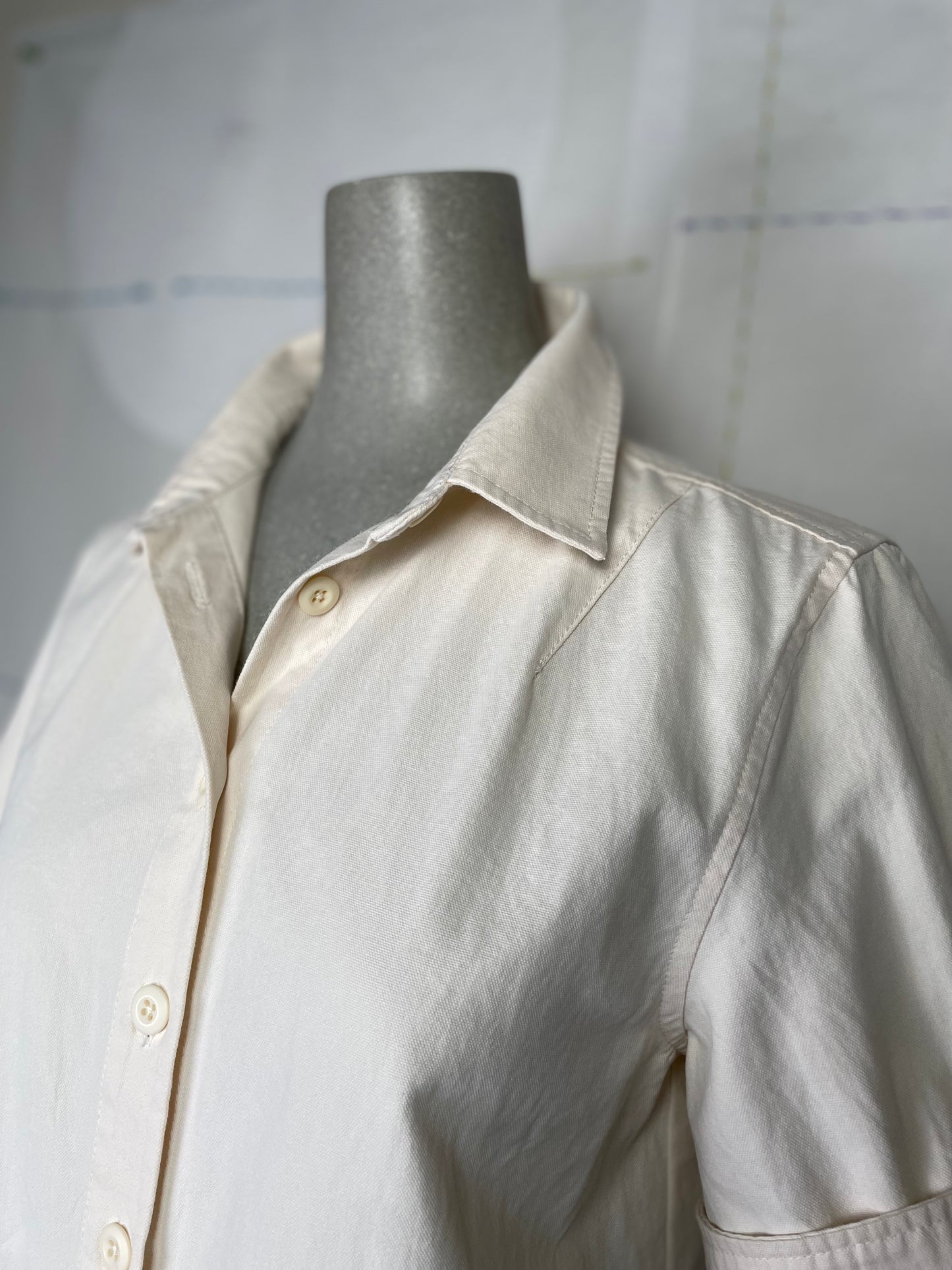 Lilla P   Canvas Woven Cuff Sleeve Shirt/Jacket ~ Ecru