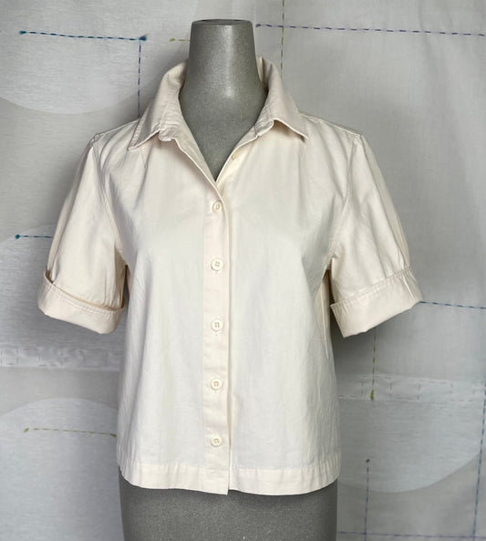 Lilla P.  ~  Canvas Woven Cuff Sleeve Shirt/Jacket - Ecru