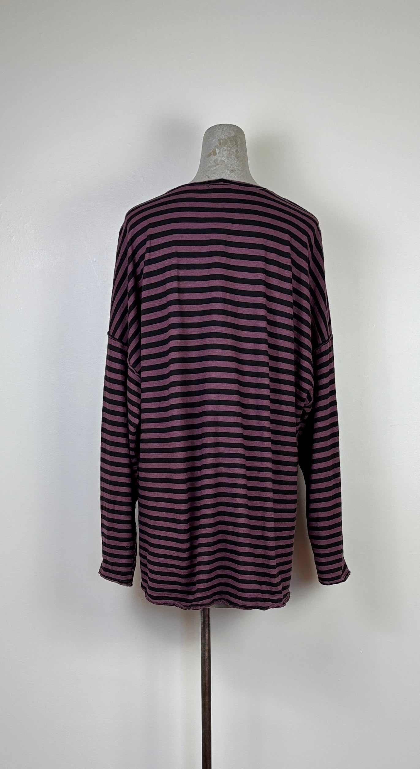 Cut Loose  ~  Oversized Striped T-Shirt - Cinnabark/Black