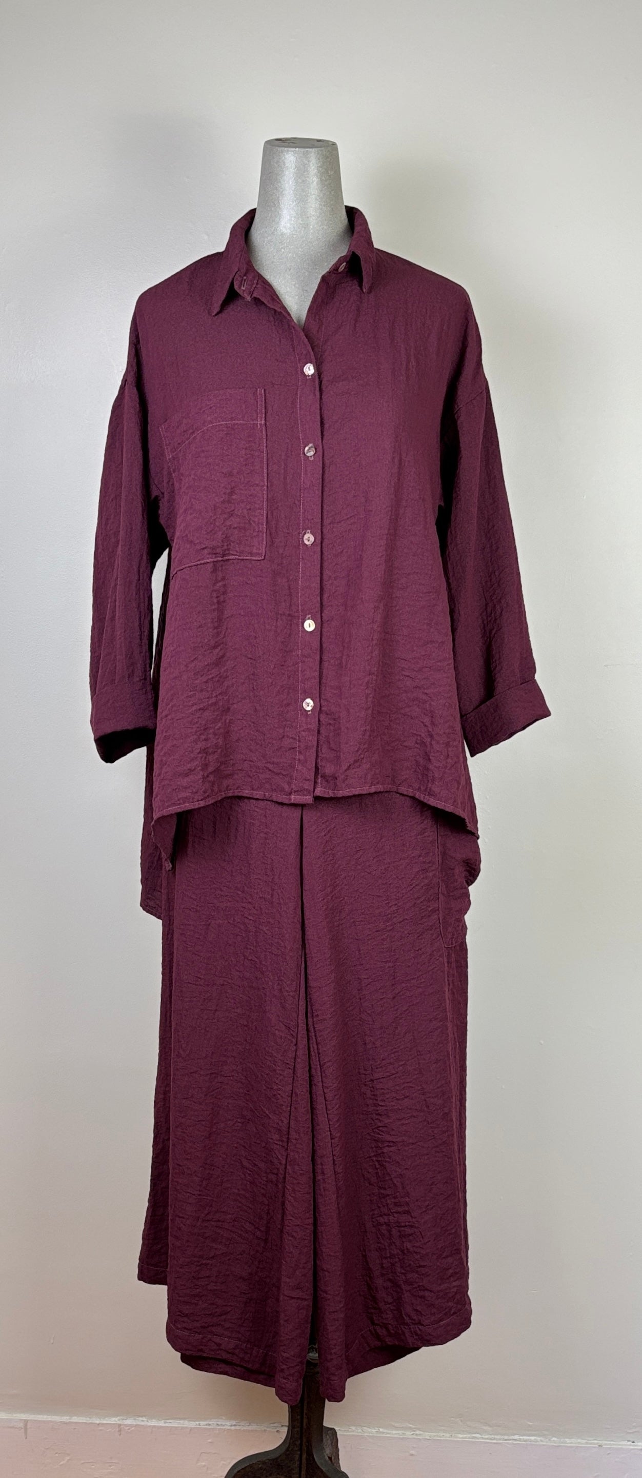 Cut Loose  ~  A-Line Slit Blouse - Cinnabark