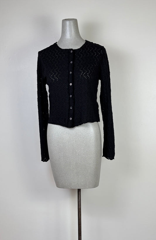 Cut Loose  ~  Crochet Crop Cardigan - Black