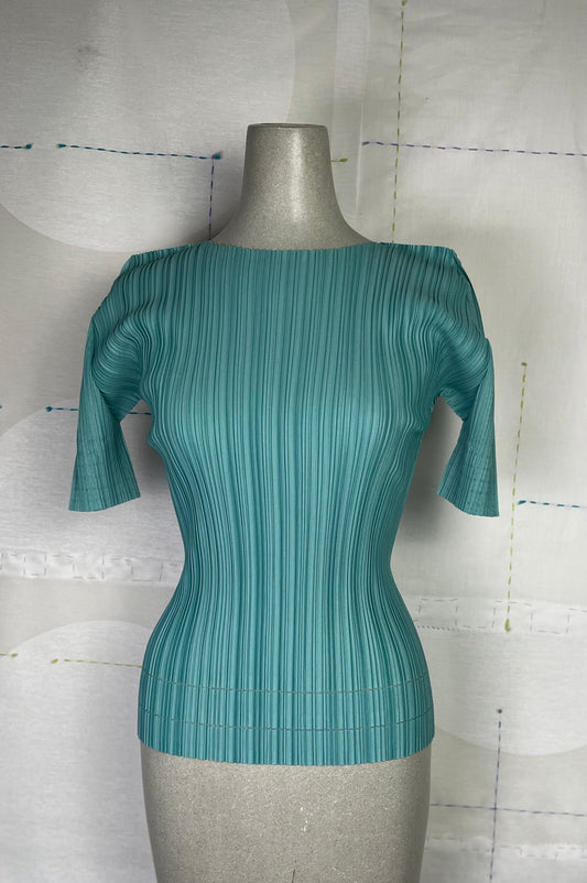 Pleats Please Issey Miyake  ~  Soft Pleats Top - Turquoise Green 66