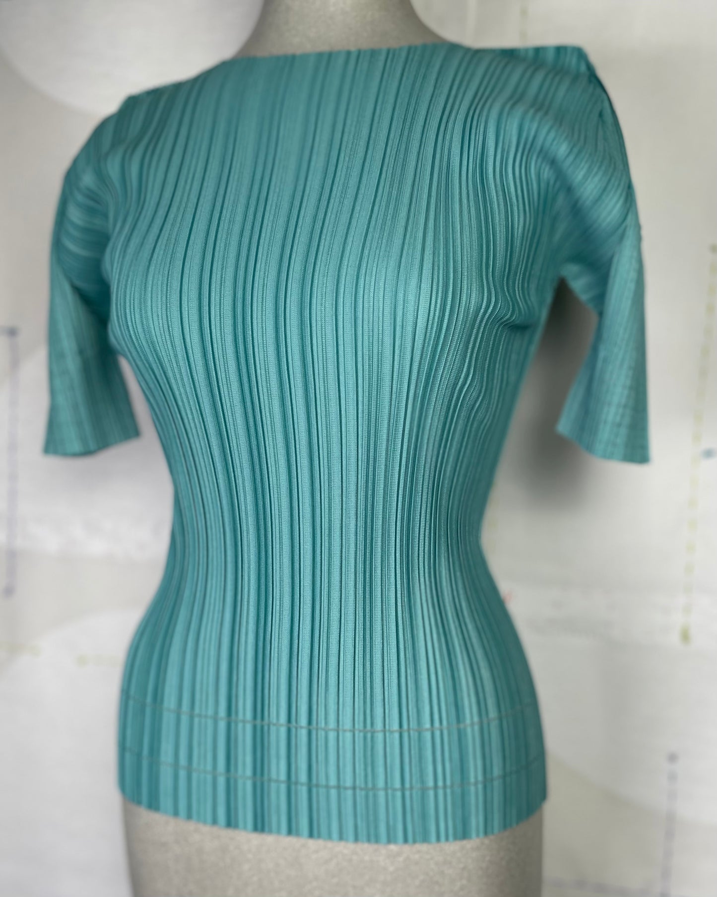 Pleats Please Issey Miyake  ~  Soft Pleats Top - Turquoise Green 66