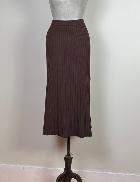 Lilla P. ~  Straight Rib Skirt - Mink
