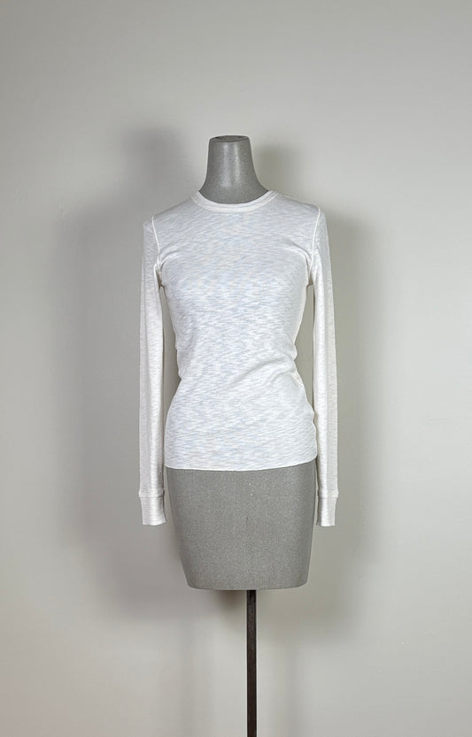Lilla P. ~  Rib Slub Long Sleeve Crew - Talc