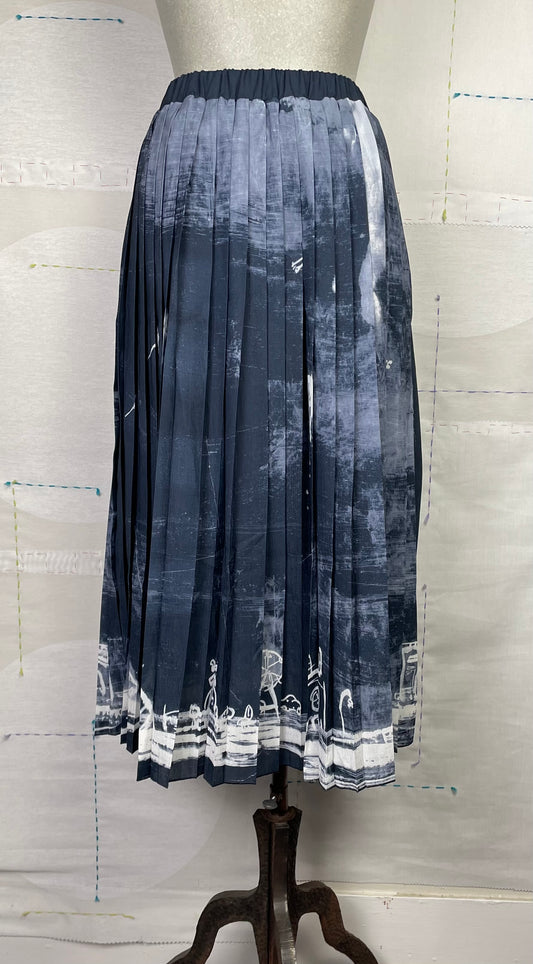 Yoshi Kondo  ~  If Skirt - Navy Paris Landscape