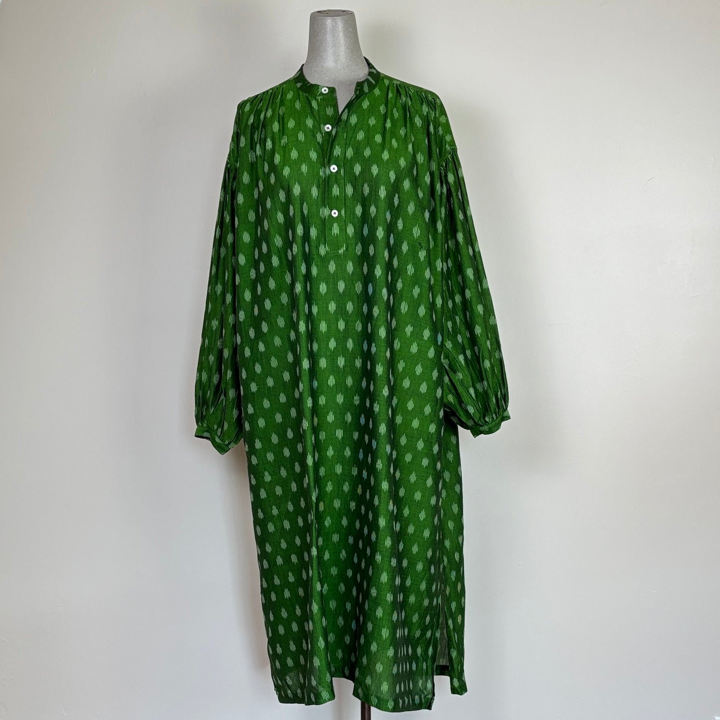 Uqnatu  ~  Popover Dress - Persian Green Ikat
