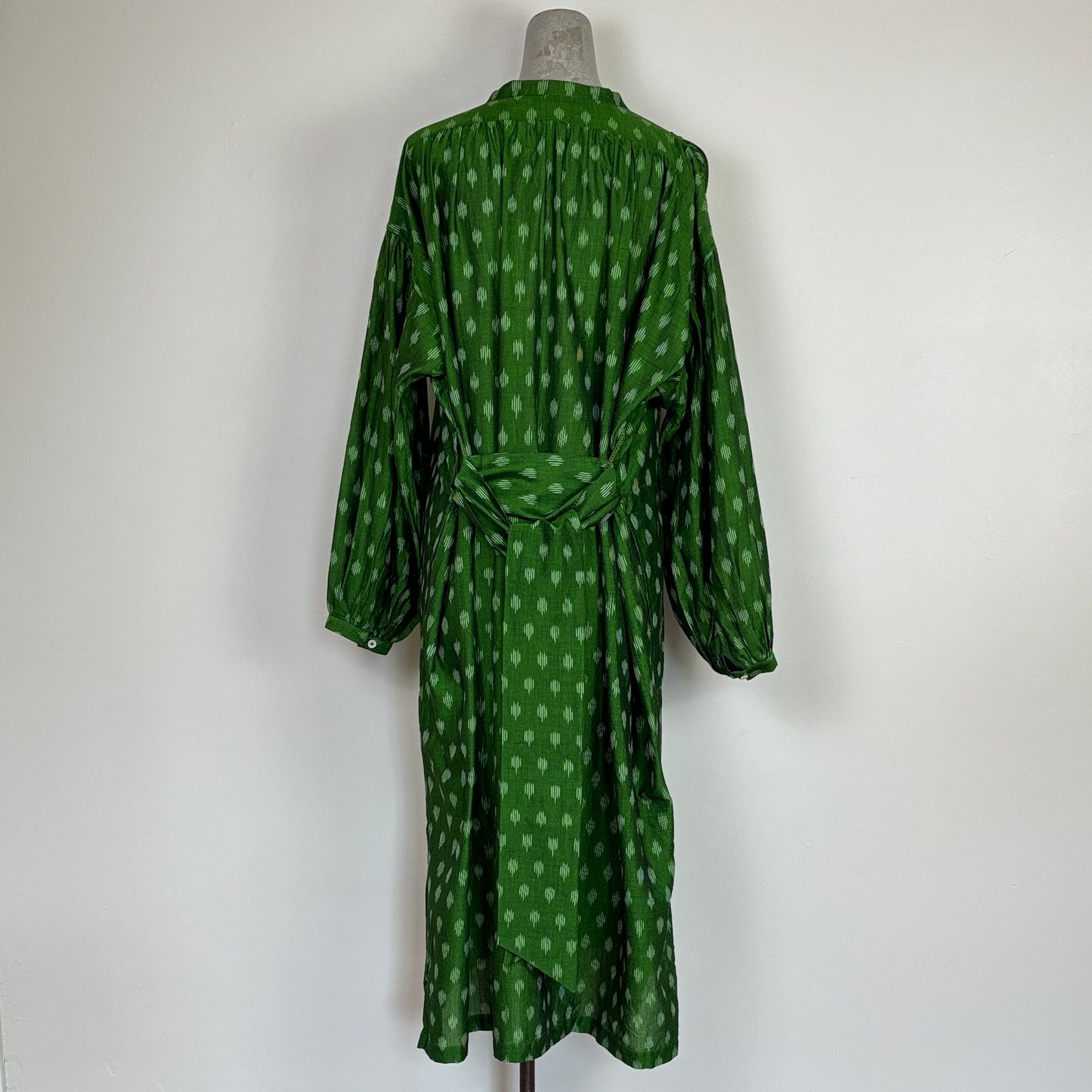 Uqnatu  ~  Popover Dress - Persian Green Ikat