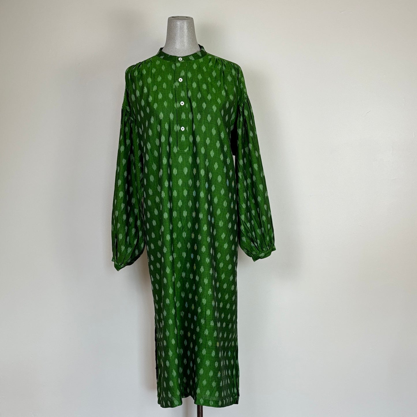 Uqnatu  ~  Popover Dress - Persian Green Ikat
