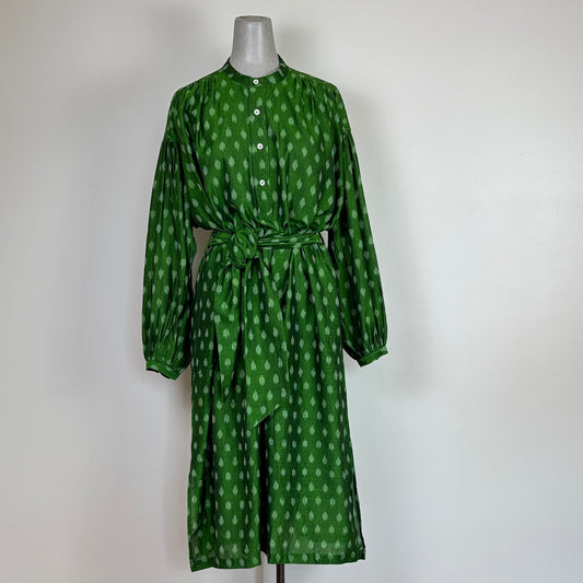 Uqnatu  ~  Popover Dress - Persian Green Ikat