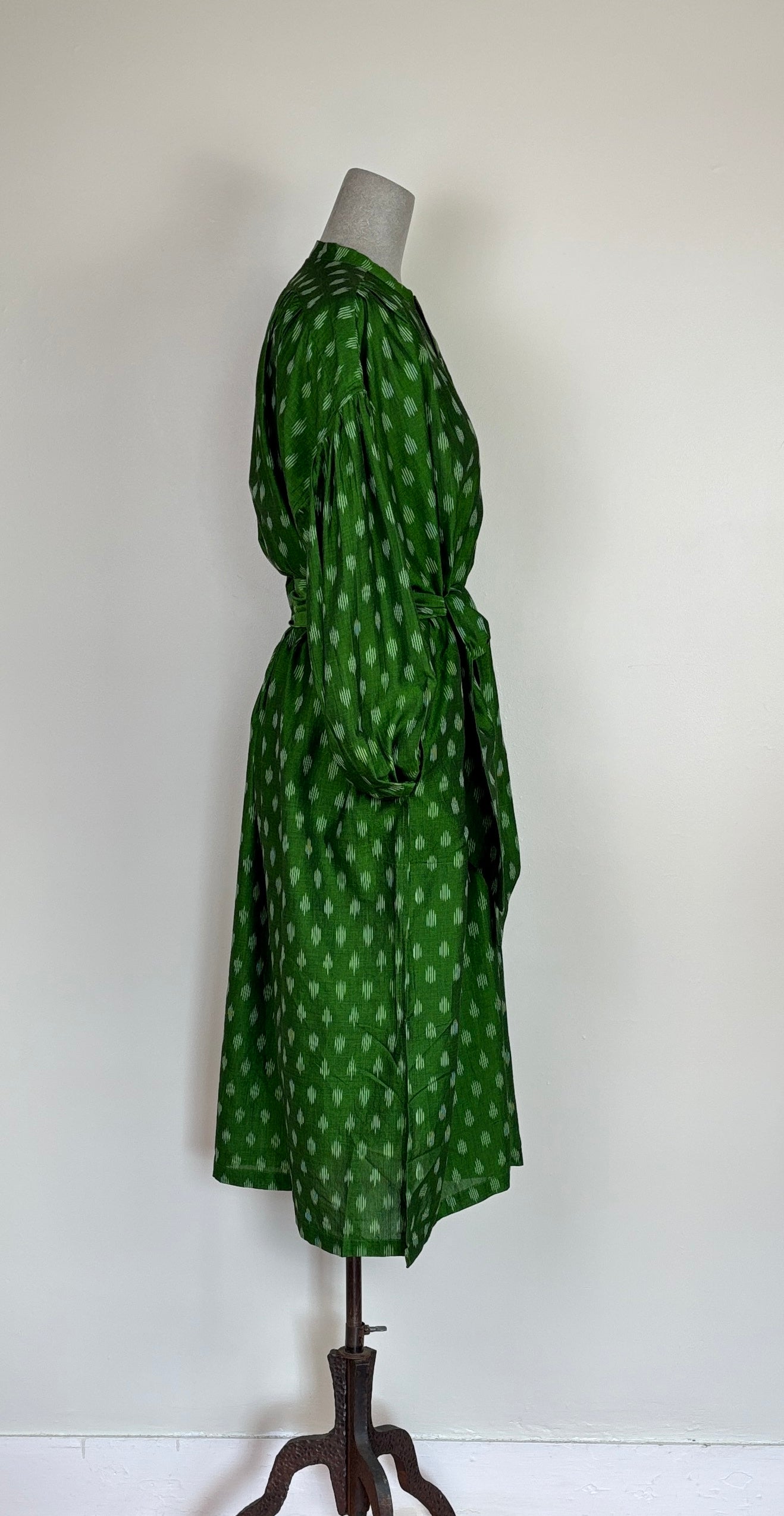 Uqnatu  ~  Popover Dress - Persian Green Ikat