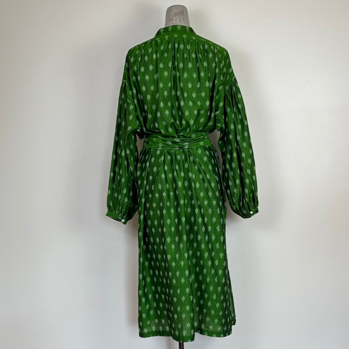 Uqnatu  ~  Popover Dress - Persian Green Ikat