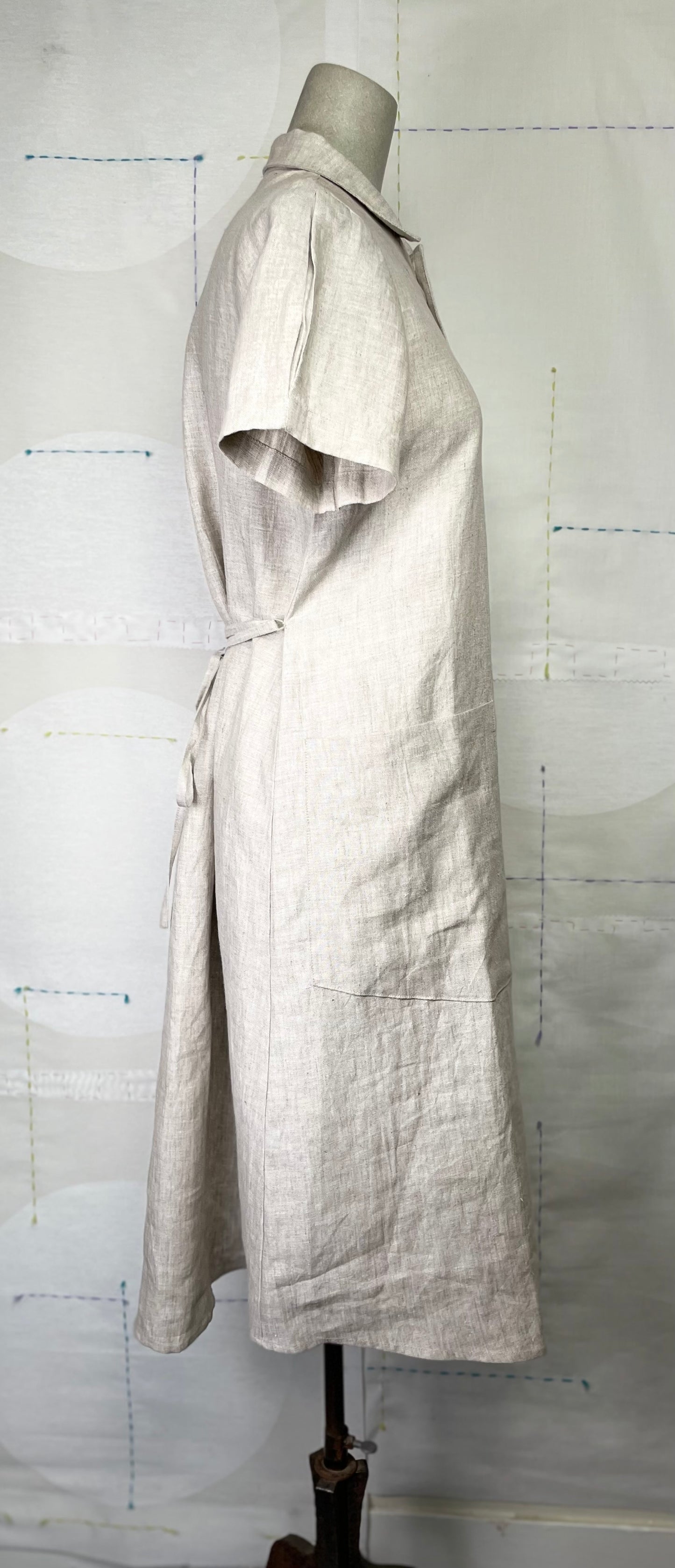 UQNQTU  ~  SS Shirt Dress - Natural Linen