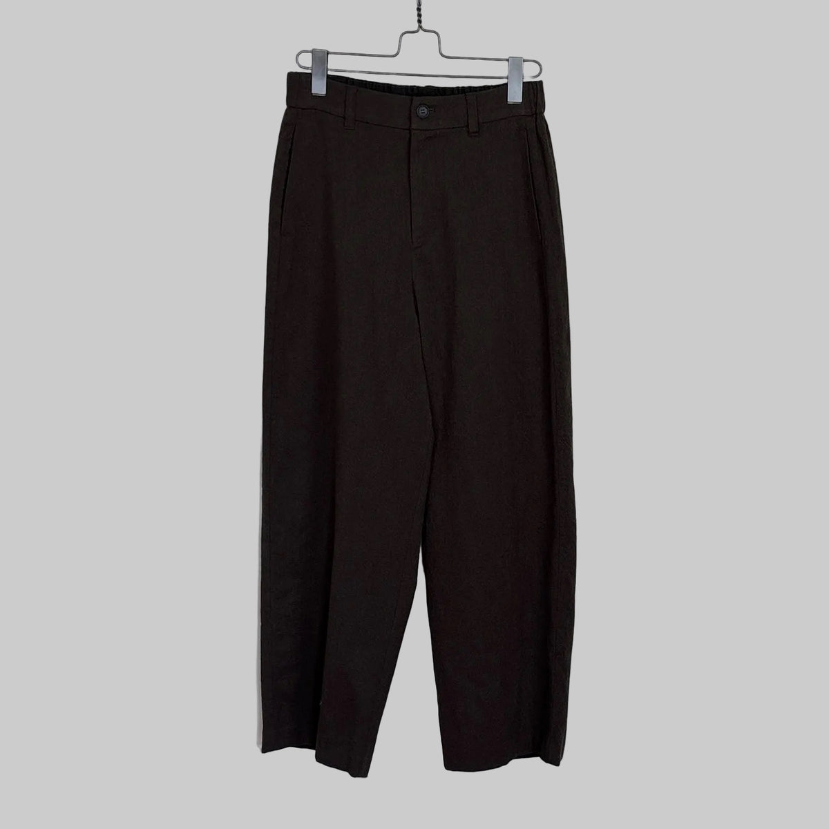 Pas de Calais  ~  Mulesing-Free Wool/Cotton Wide Pants - Khaki