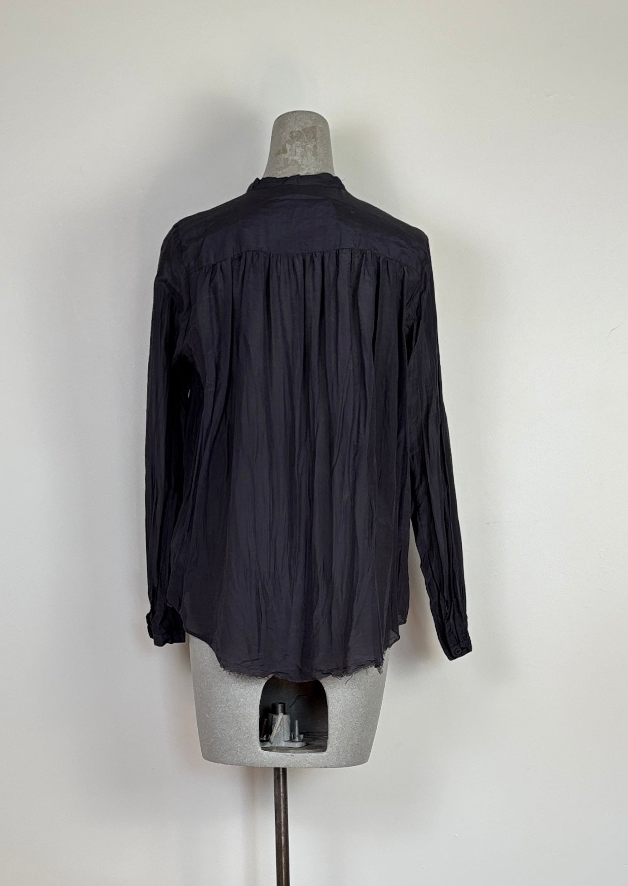 Pas de Calais  ~  Stand Collar Blouse - Navy