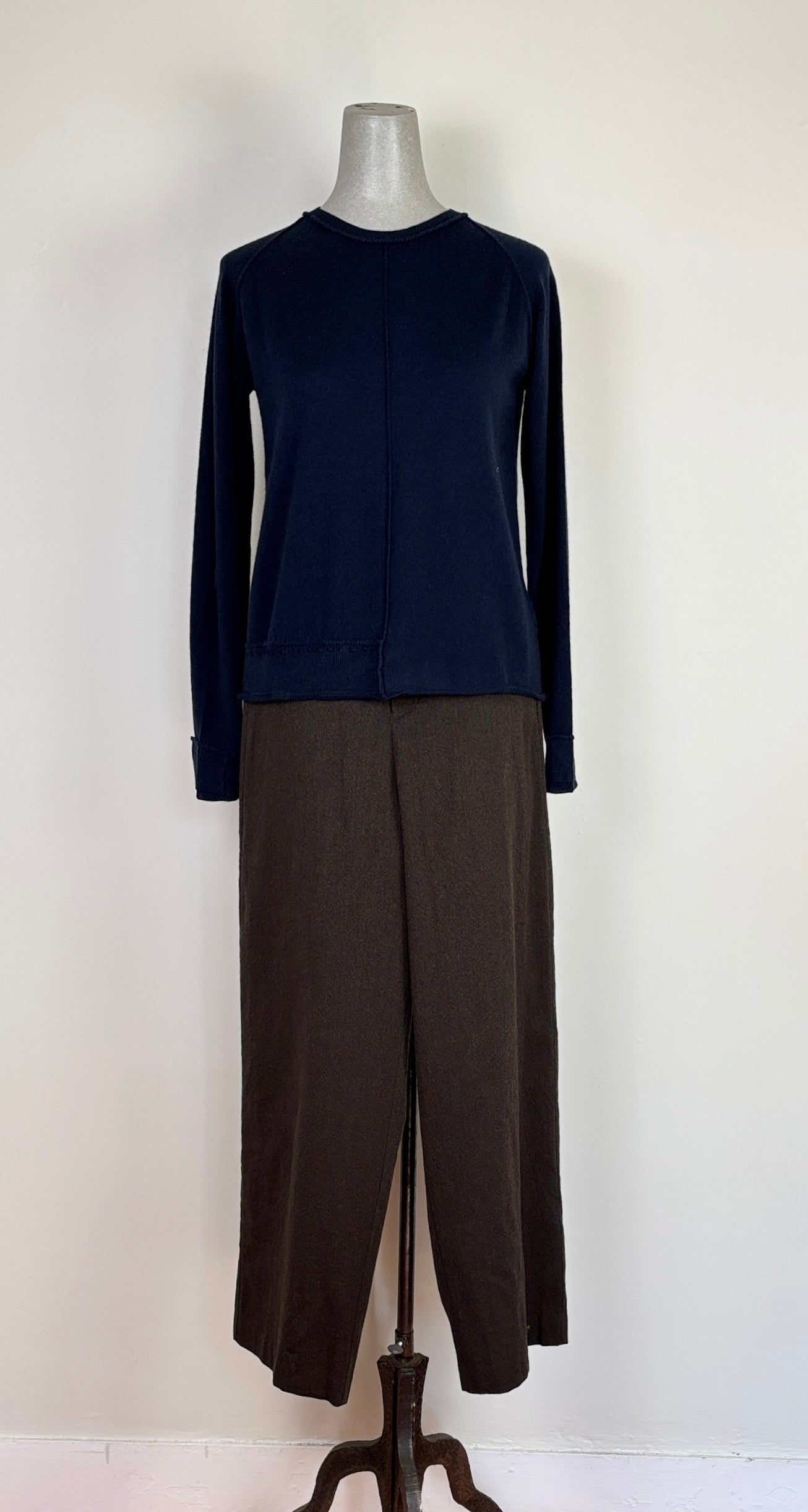 Pas de Calais  ~  Mulesing-Free Wool/Cotton Wide Pants - Khaki